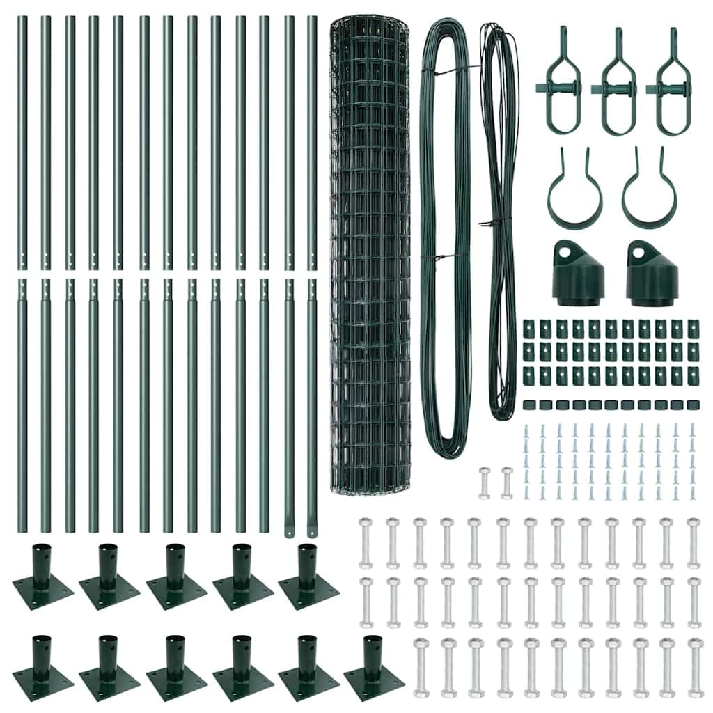 Generisch Ogrodzenie ogrodowe, metalowe, odporne na warunki atmosferyczne i malowane proszkowo, stabilna ochrona przed wzrokiem na taras, podwórko i do ogrodu (zielony, 25 x 1,2 m (50 x 75 mmmesh