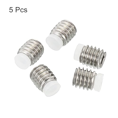 Miniatura 3 de PATIKIL Tornillo de agarre M4x4mm, paquete de 5 tornillos métricos hexagonales de nailon con punta de copa de nailon, accesorios de accionamiento