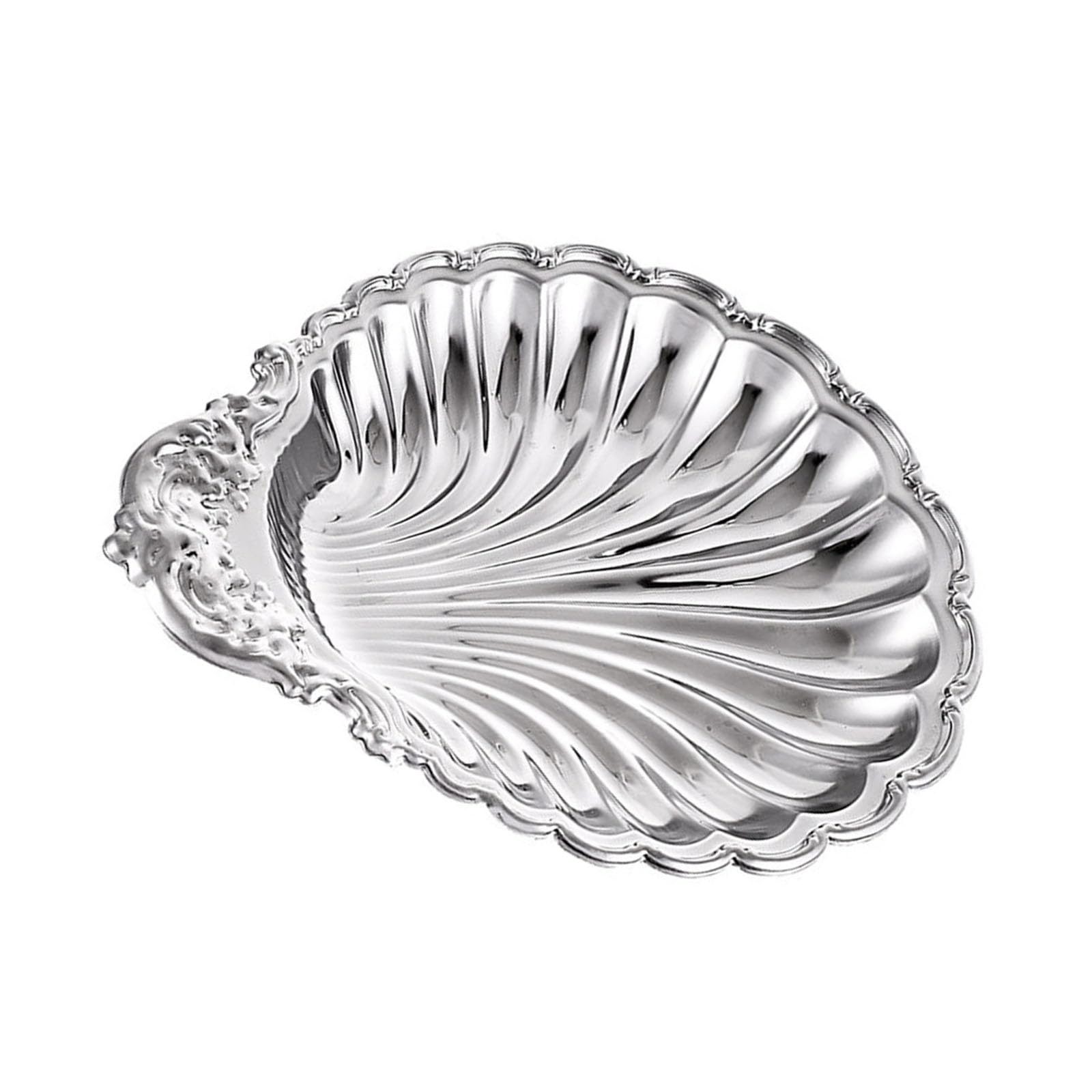 Tsophreniq Decorative Shell Shape Salad Bowl Stainless Steel Fruit Serving Plate for Fruits Nut Desserts and Dining Party Desserts Rustless Fruit Bowl