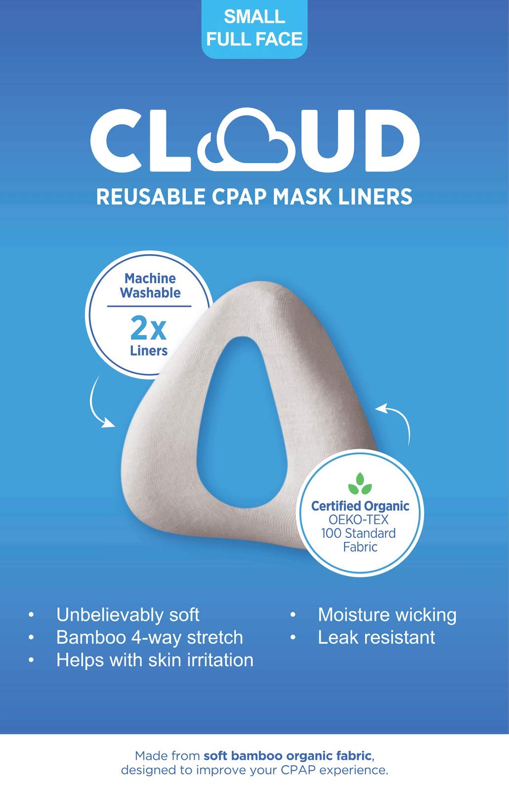 Buy Cloud FullFace (Covers Nose & Mouth) Bamboo Fabric CPAP Liner
