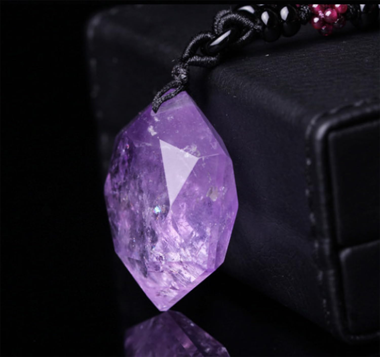 Collar con Colgante de hexagrama de Piedra Preciosa Natural, Collares Minimalistas de Amatista, Joyas moradas, Regalos de cumpleaños, San Valentín y Día de la Madre