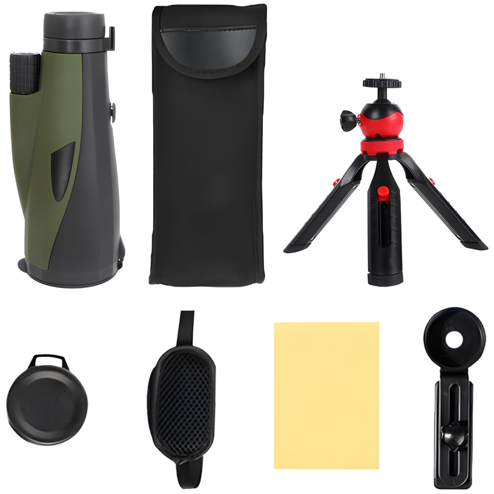 Monocular para adultos, 12 x 60 de alta potencia, apertura grande de 60 mm, revestimiento ED impermeable, multicapa FMC, visión clara para observación de aves, clip de fotografía, soporte de trípode