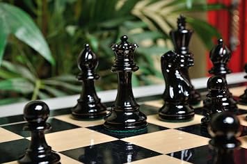 The Grandmaster Chess Set - Pieces Only - 4.0 King (Black & Red Lacquered)