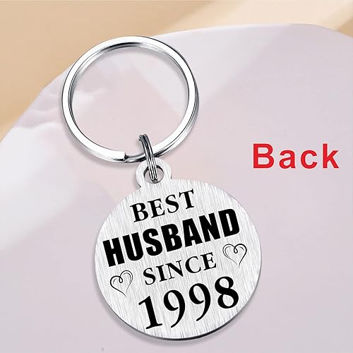 Miniatura 3 de TANWIH Llavero de 25 aniversario de boda, regalo para el mejor marido desde 1998, decoración de aniversario de 25 años para él y hombres