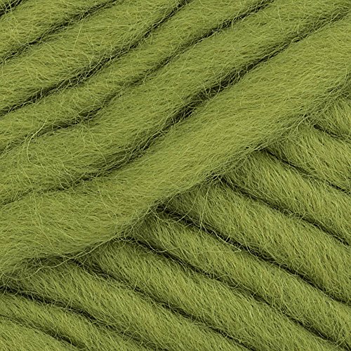 Pure Wool Single Stranded Super Bulky Weight Knitting Yarn Drops Eskimo 1.8 oz 55 Yards per Ball (29 Green Yellow)