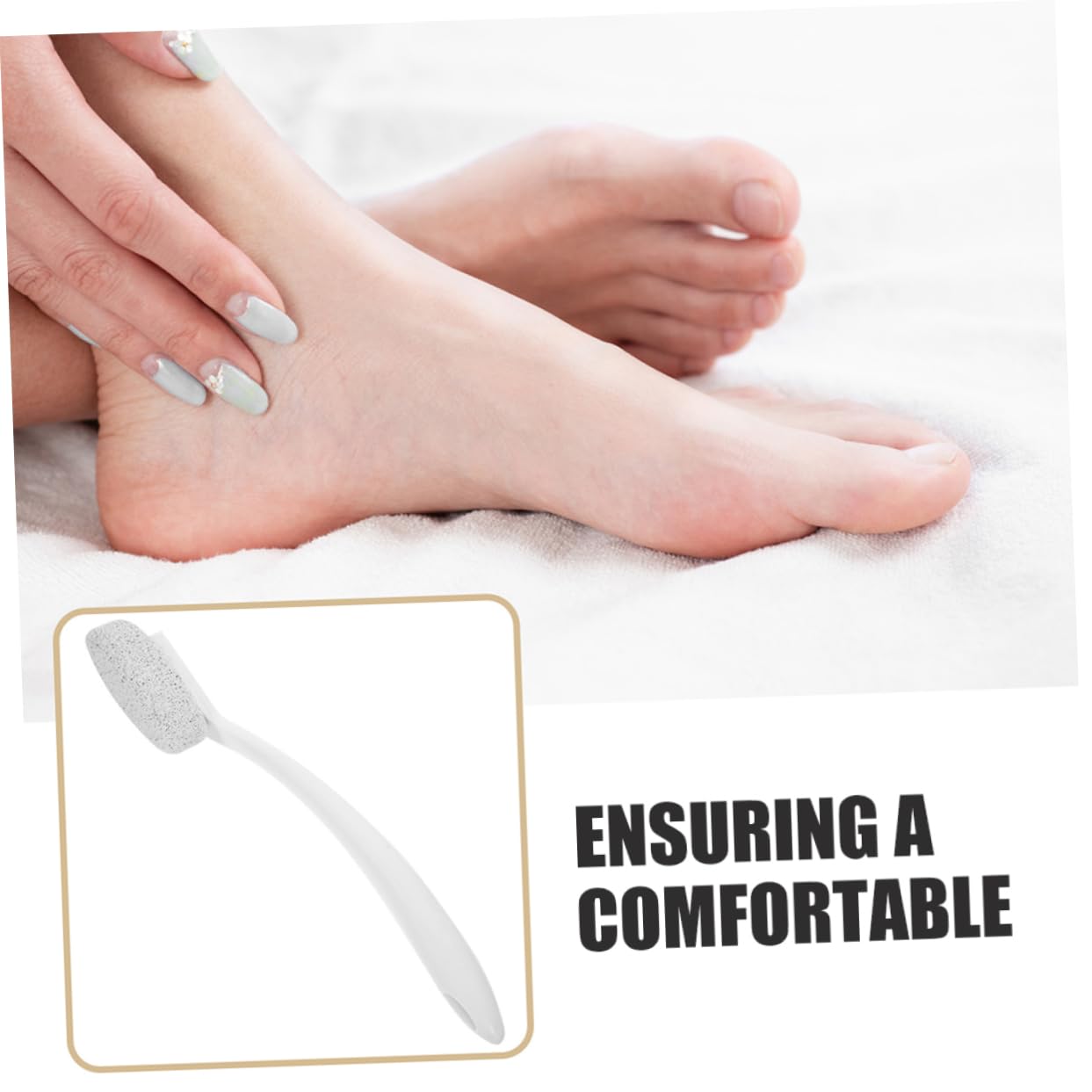 BESTYASH 2 Pezzi Pietra Pomice Manico, Rimuovi Calli per Piedi Portatile in Abs, Delicata e Sicura per Pedicure a Casa