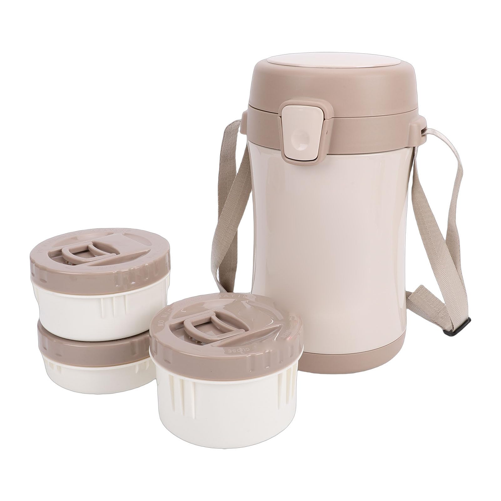 de 3 Compartimentos, Contenedor de Acero Inoxidable con Correa de Transporte para Actividades Al Aire Libre en la Escuela de Comida Caliente