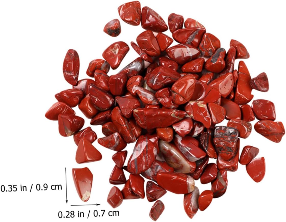 Cabilock Red Jasper Gravel 7-9mm Aquarium Decorative Rocks Fish Tank Landscaping Stones Terrarium Gravel Bulk 2lb for Aquatic Pets