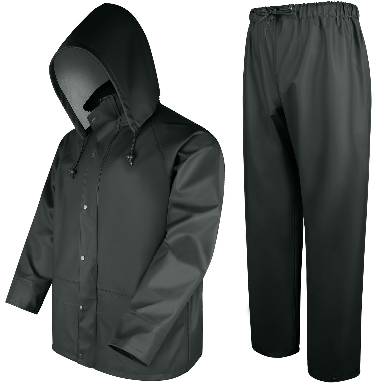 NAVIS MARINEMen's PRO Rain Suit Workwear - Hi Vis Waterproof Jacket & Pants Set, Foul Weather Gear for Safety & Comfort