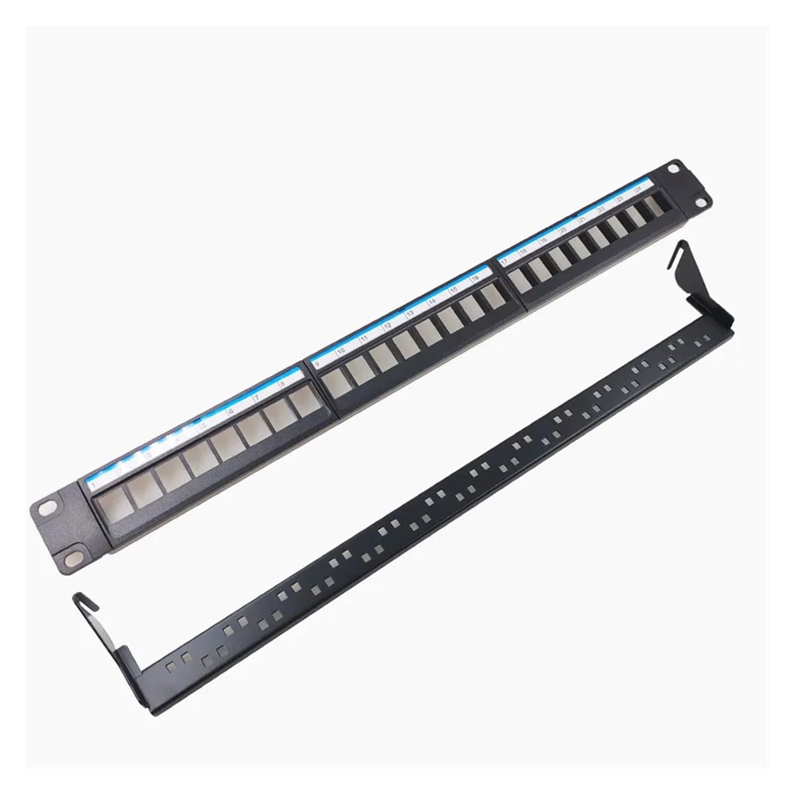 Ungeschirmtes 24-Port-Leerrack, Netzwerk-Patchpanel, 19 Zoll