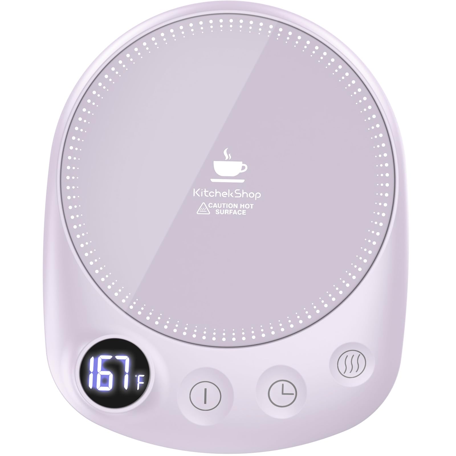 Coffee Mug Warmer - Fastest Heating &amp; Highest Temperature, Coffee Cup Warmer for Desk Auto Shut Off, 4 Temp Settings &amp; 1-12H Timer, Smart Electric Beverage Warmer for Coffee, Tea (Purple)
