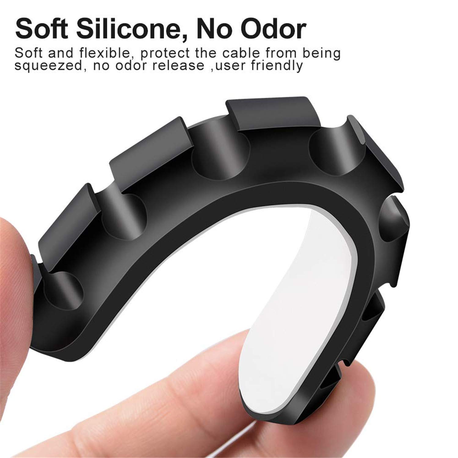 6 Clip Organizzatrici Cavi - Adesivo No-Residue Per Scrivania, PC E Ufficio - Foto 8