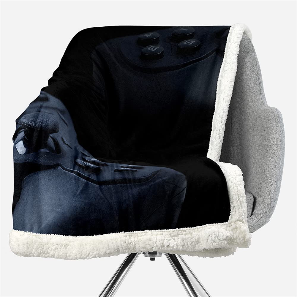 Highdi Coperta di Morbida Pile con Gioco Stampa, Calda e Accogliente Plaid Invernale Autunnale Microfibra Pelosa Divano Coperta per Bambini e Adulti (Blu,150x220cm