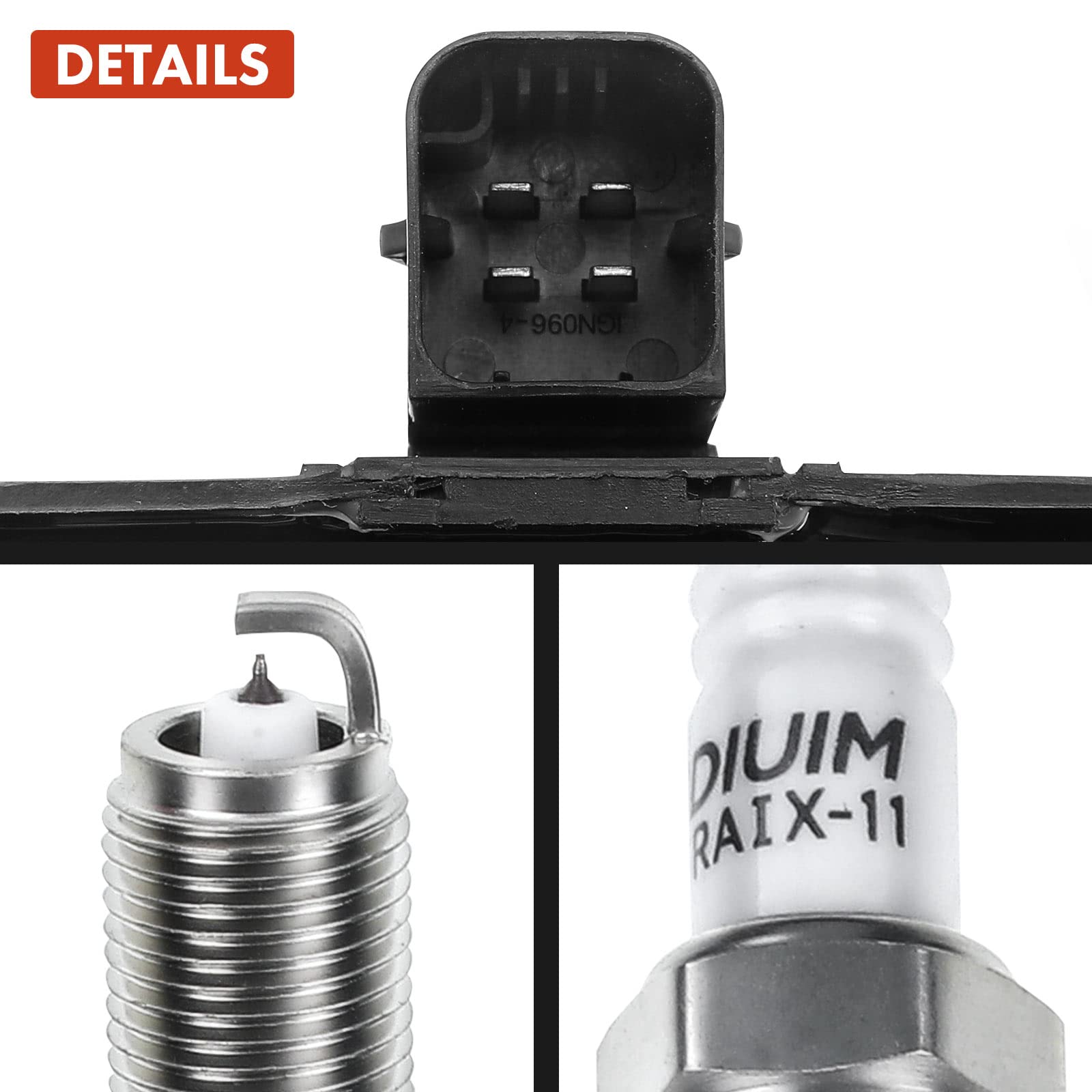 Frankberg 1 bobina de encendido + 4 bujías 597072 | Compatible con: 106 II 1, Xsara N1, Caja de socio 5, 306 7B N3 N5, Xsara Picasso N68, 307 Descanso 3E, Berlingo MF