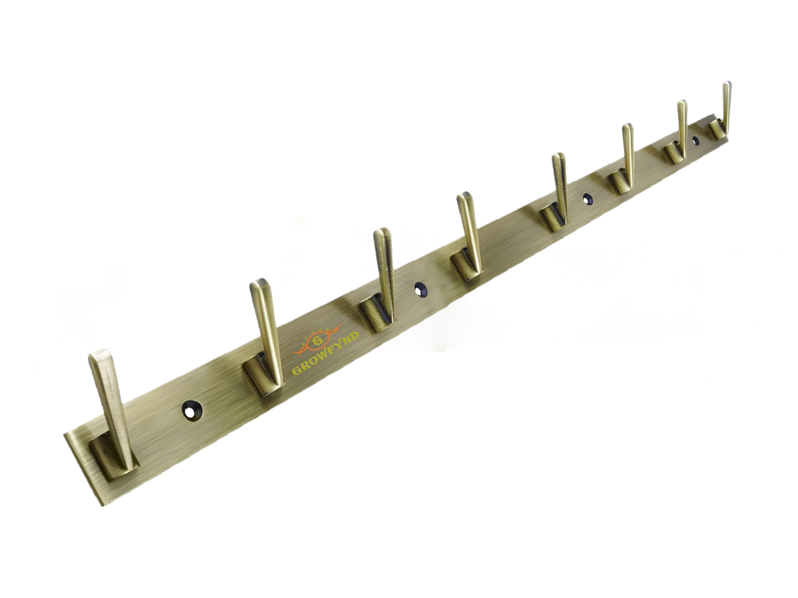 Growfynd Heavy Duty New Capsule Type Stainless Steel Cloth Hanger Suitable for Bathroom Bedroom Kitchen Wall Hook Rail Hanging Scarf Coat Keys Tie, Towel Door Robe (Pack of 1, 8 Pin Antique)