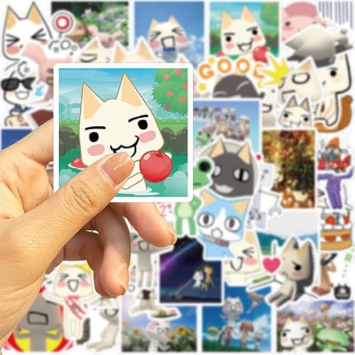 Miniatura 2 de 50 calcomanías de gatos de dibujos animados para niños, divertidas calcomanías de juego Inoue Toro vinilo impermeable para portátiles, patineta y
