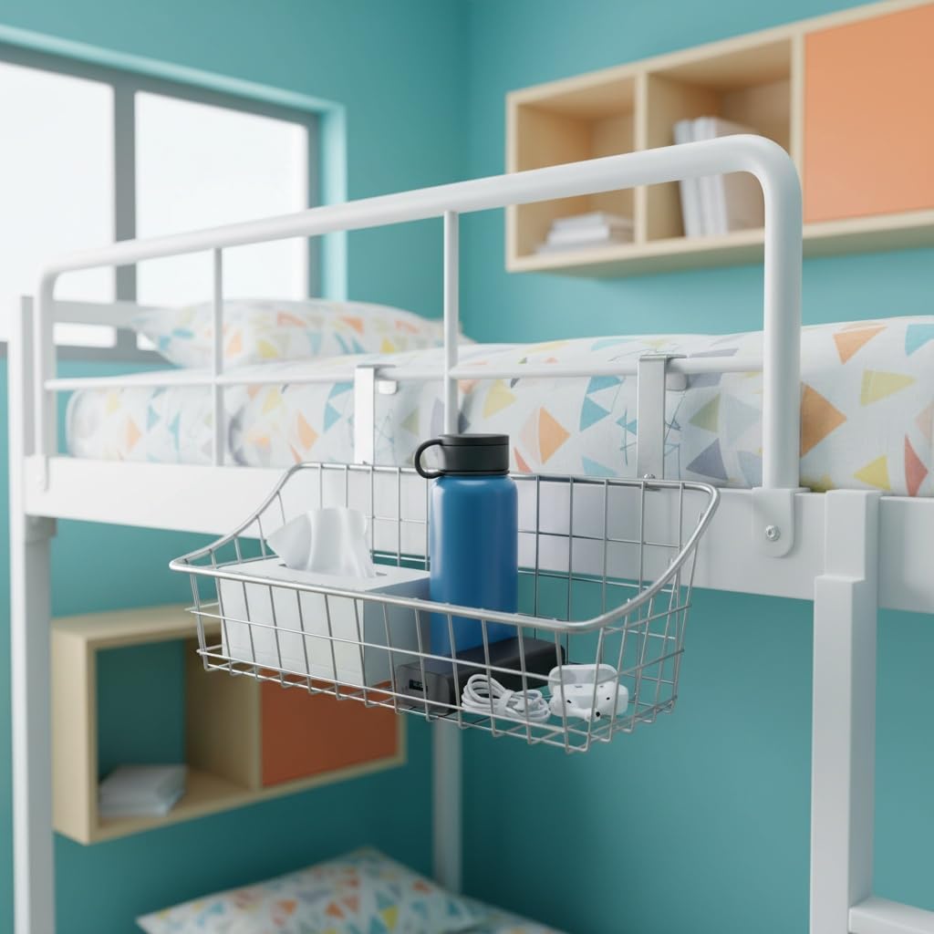 LeleCAT Basket with hook Grid Storage Basket,Hang it behind a door or on a railing,Over the Cabinet Door,Champagne Gray,2 Pack