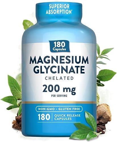 Natures_Truths_Vitamin Cápsulas de glicinato de magnesio, sin OMG, sin gluten, 200 mg, 180 unidades (paquete de 1)