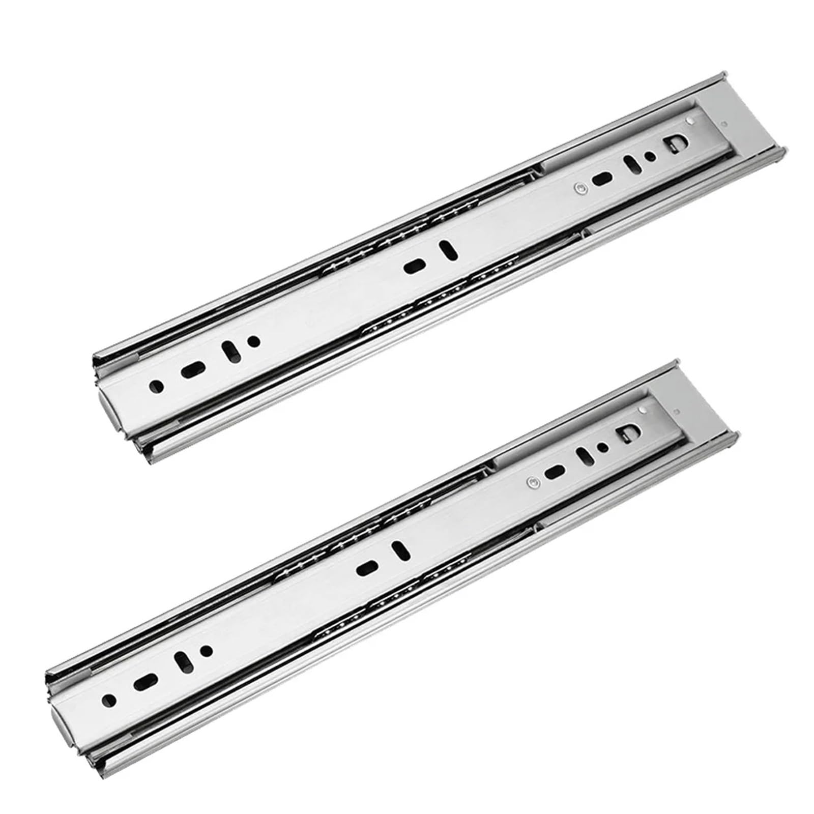 Drawer Slides Rebound Drawer Slides Cushioning Damping Mute Track Three Section Guide with Stainless Steel Ball