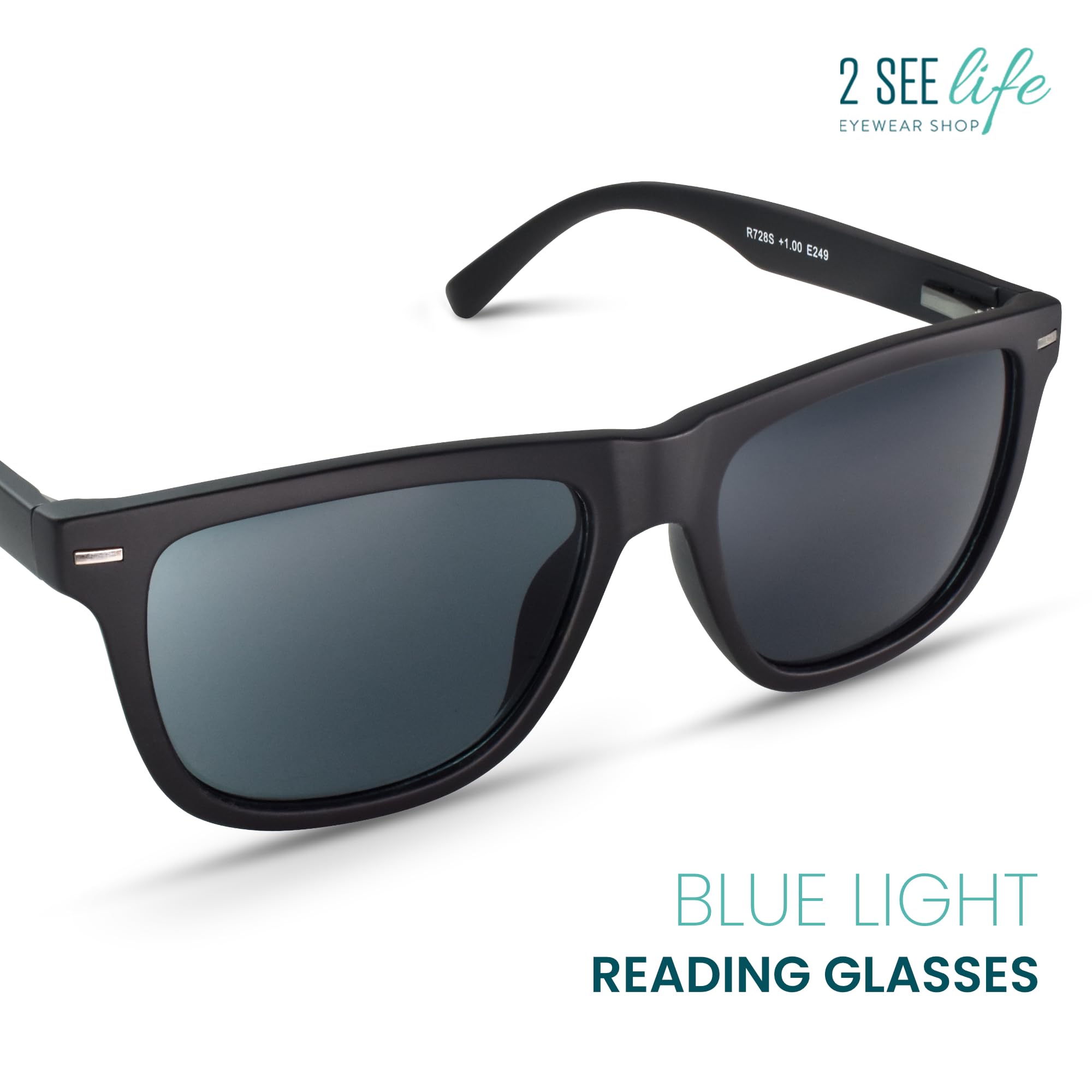 Black Sturdy Frame Reader Sunglasses Men with Stylish Look & High Vision - Large Sunglasses with Readers Built In - Flexible for all Face Shapes Reading Sunglasses for Men - Sunglass Readers 1.5