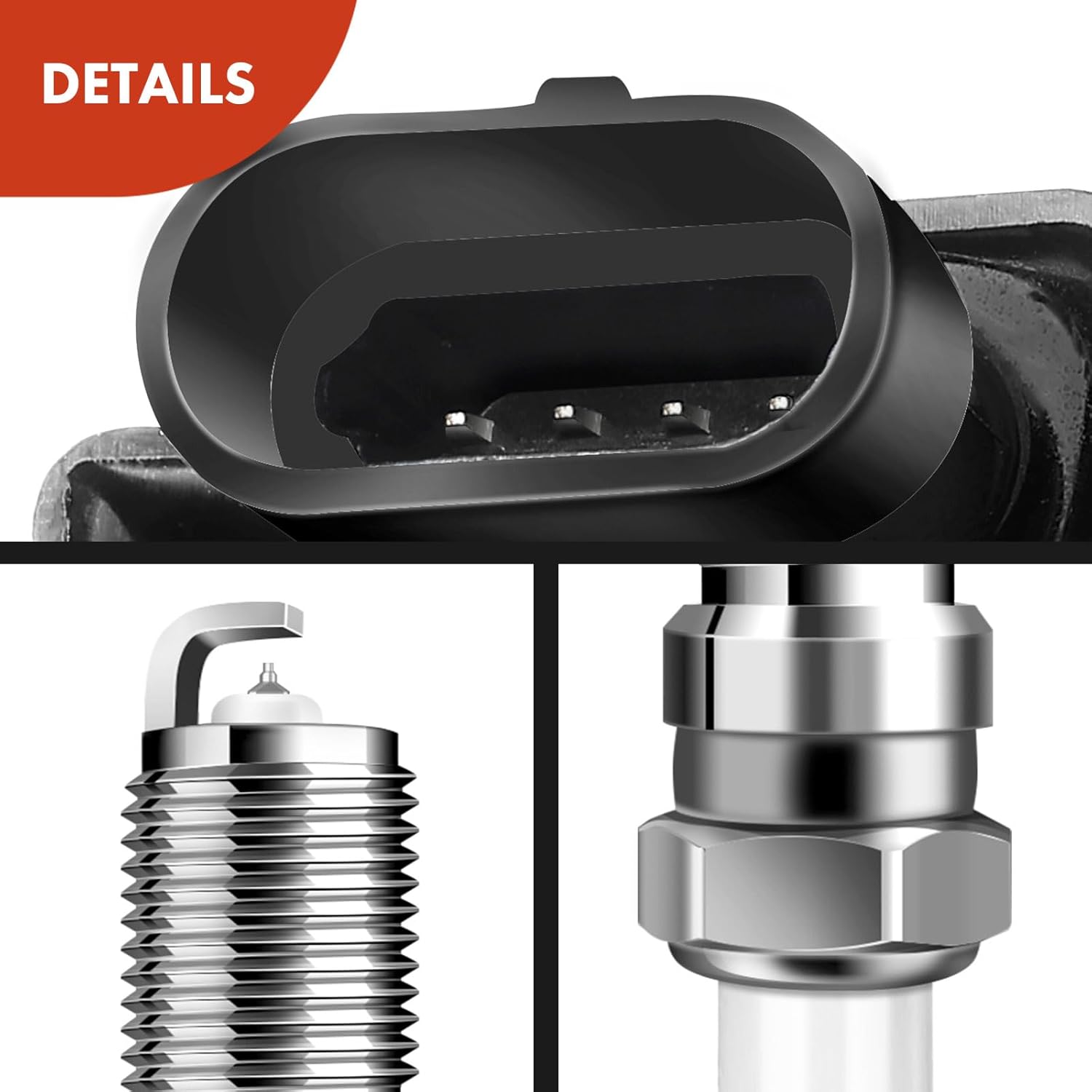 A-Premium Set of 8 Ignition Coil Pack and Iridium Spark Plugs Compatible with Chevrolet Silverado GMC Sierra Cadillac Escalade Hummer H2