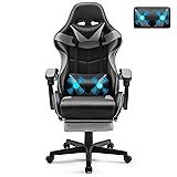 Soontrans Silla Gaming con Masajeador, Silla Gamer con Reposapiés &...