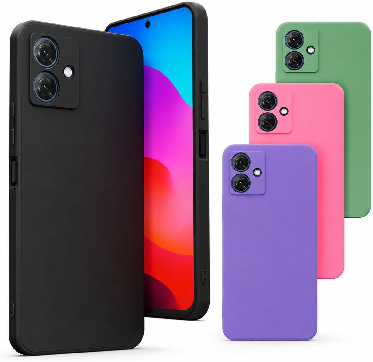 Capa Capinha Case Compatível Motorola Moto G54 Silicone Veludo Premium (PRETO)