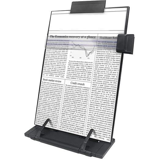 Desktop Document Book Holder with 7 Adjustable Positions Paper Holder Copy Stand Holder for Speech, Typing
