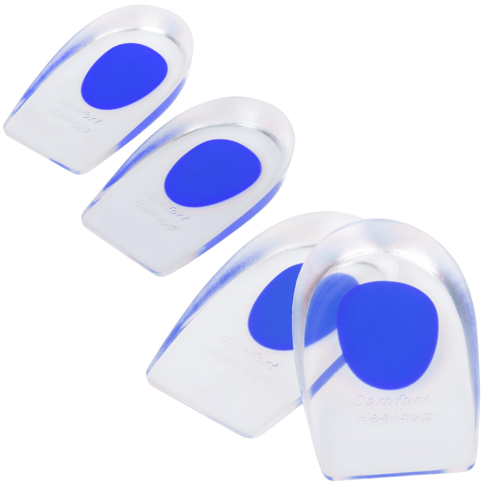 SUSNUAN 2 Pair Gel Heel Cups, Heel Cushion Pads, Gel Heel Pads for Women & Men, Large Gel Heel Insoles for Plantar Fasciitis Support, Heel Bone Spur and Achilles Tendonitis(Blue, UK 7.5-12/EU 40-45)