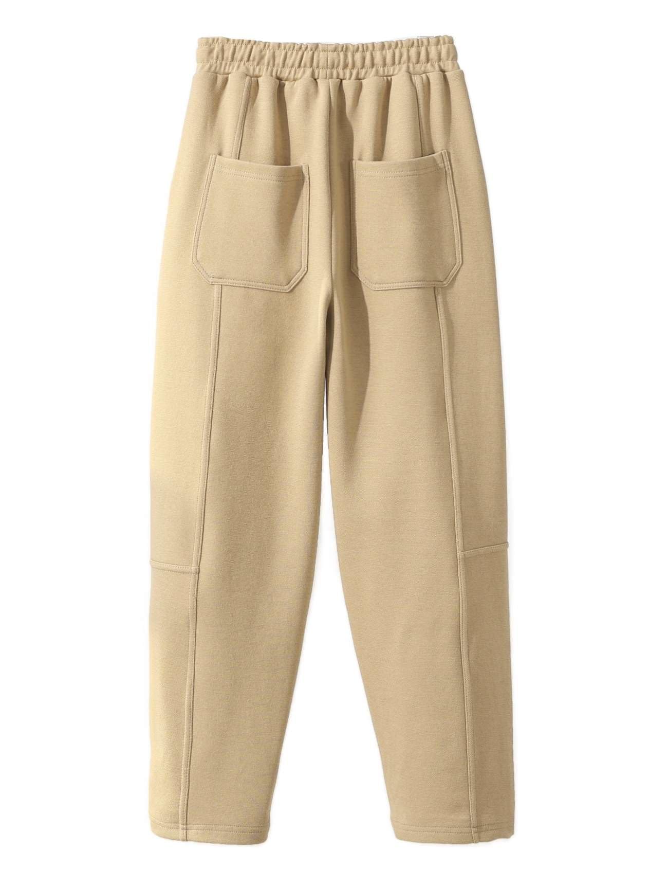 Echinodon Boys Cotton Lightweight Trousers Elasticated Waist Casual Outdoor Pants Khaki