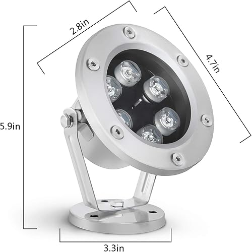 Miniatura 2 de Luz subacuática de 18 W RGB de grado impermeable IP68 LED que cambia de color, iluminación de paisaje adecuada para piscinas, fuentes, cascadas,
