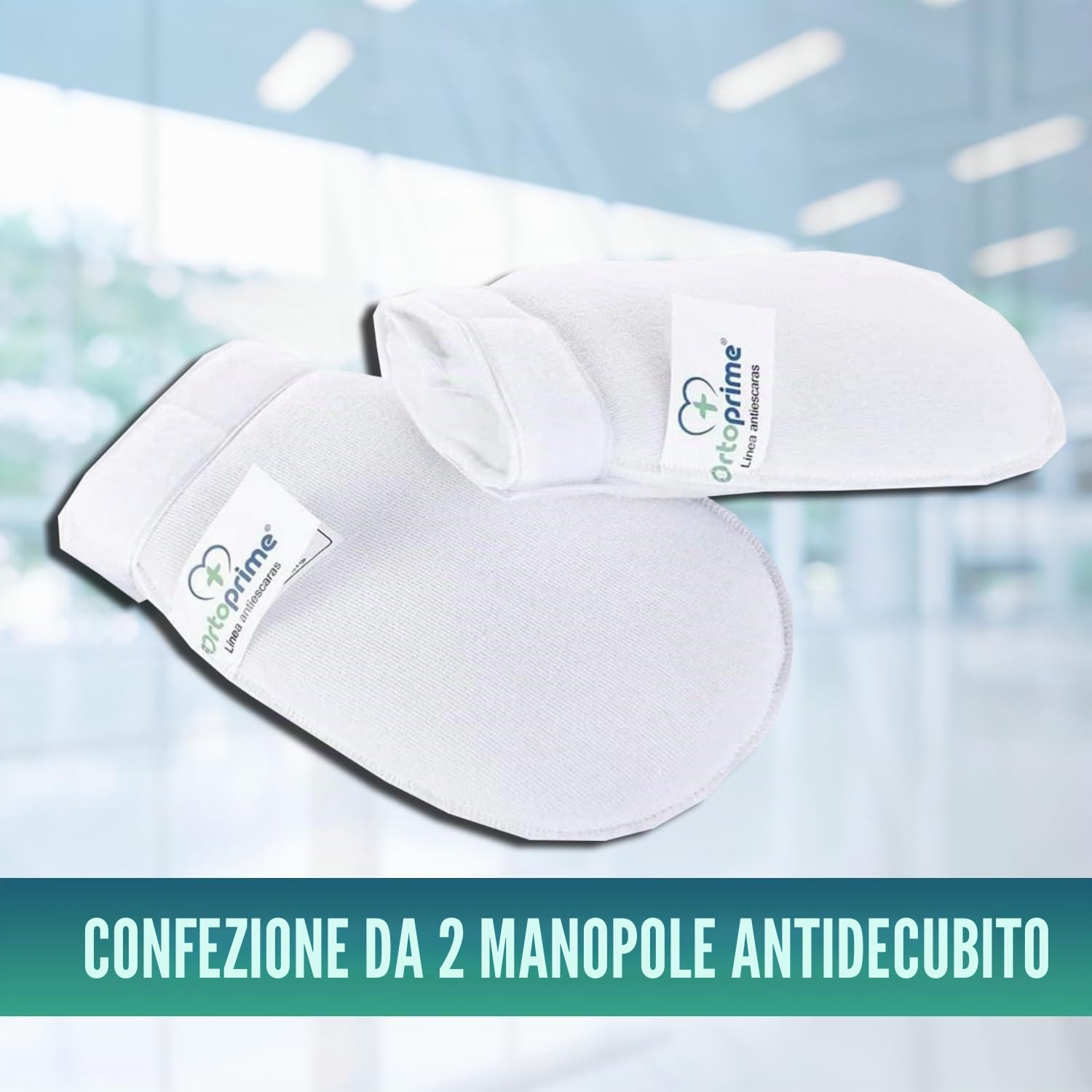 OrtoPrime Muffole Antigraffio - Confezione da 1 paio - Guanti Protettivi Antidecubito - Manopole Antidecubito -Protezione Mani e Polsi – Guanti Imbottiti Antidecubito - Guanti per Anziani e Disabili