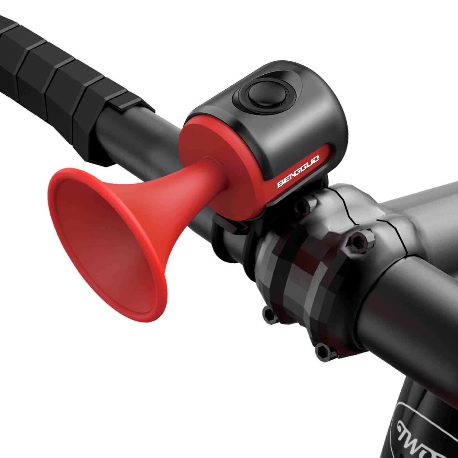Electric Bike Horn, Electronic Bicycle Bell, Bike Horn for Adults and Children, Waterproof Horn for Bike, Loudest Bike Horn for Mountain Bike/Road Bike (Red)
