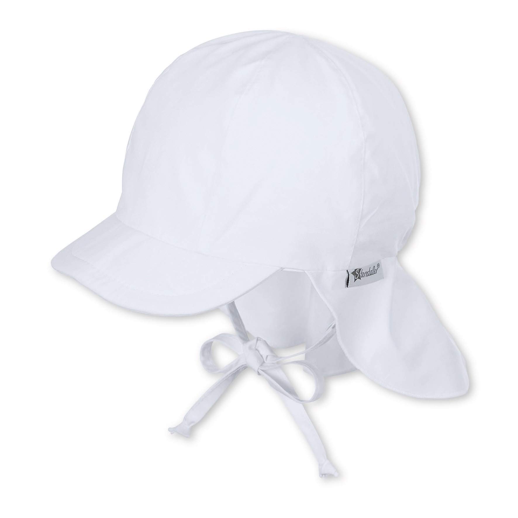 Sterntaler Gorro con visera y protector de cuello, Con cintas, Edad: 12-18 meses, Tamaño: 49, Blanco