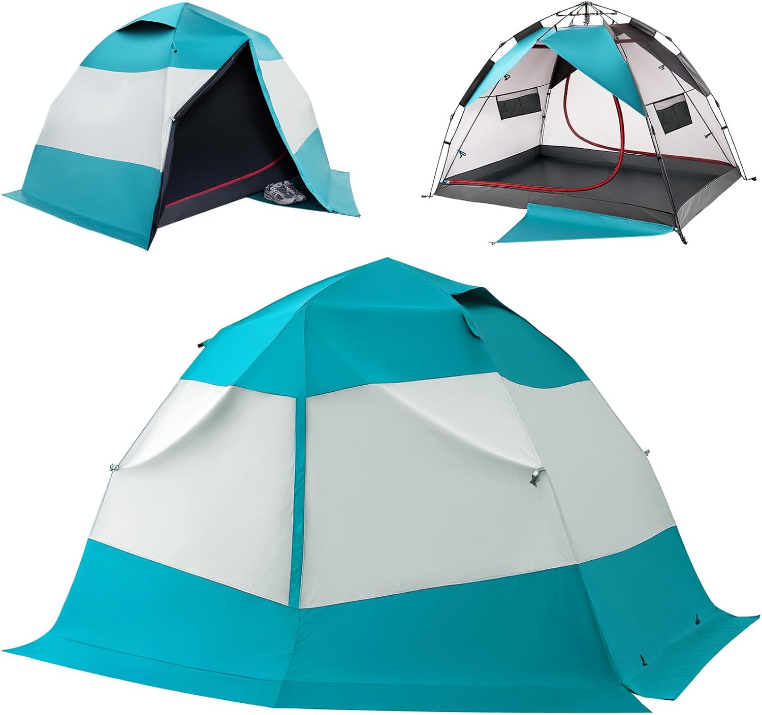 Camping Tent 2 Person, Waterproof & Blackout Double Layer Pop Up Outdoor Tent for Park, Picnic, Travel, Portable and Easy Setup, Lake Mist