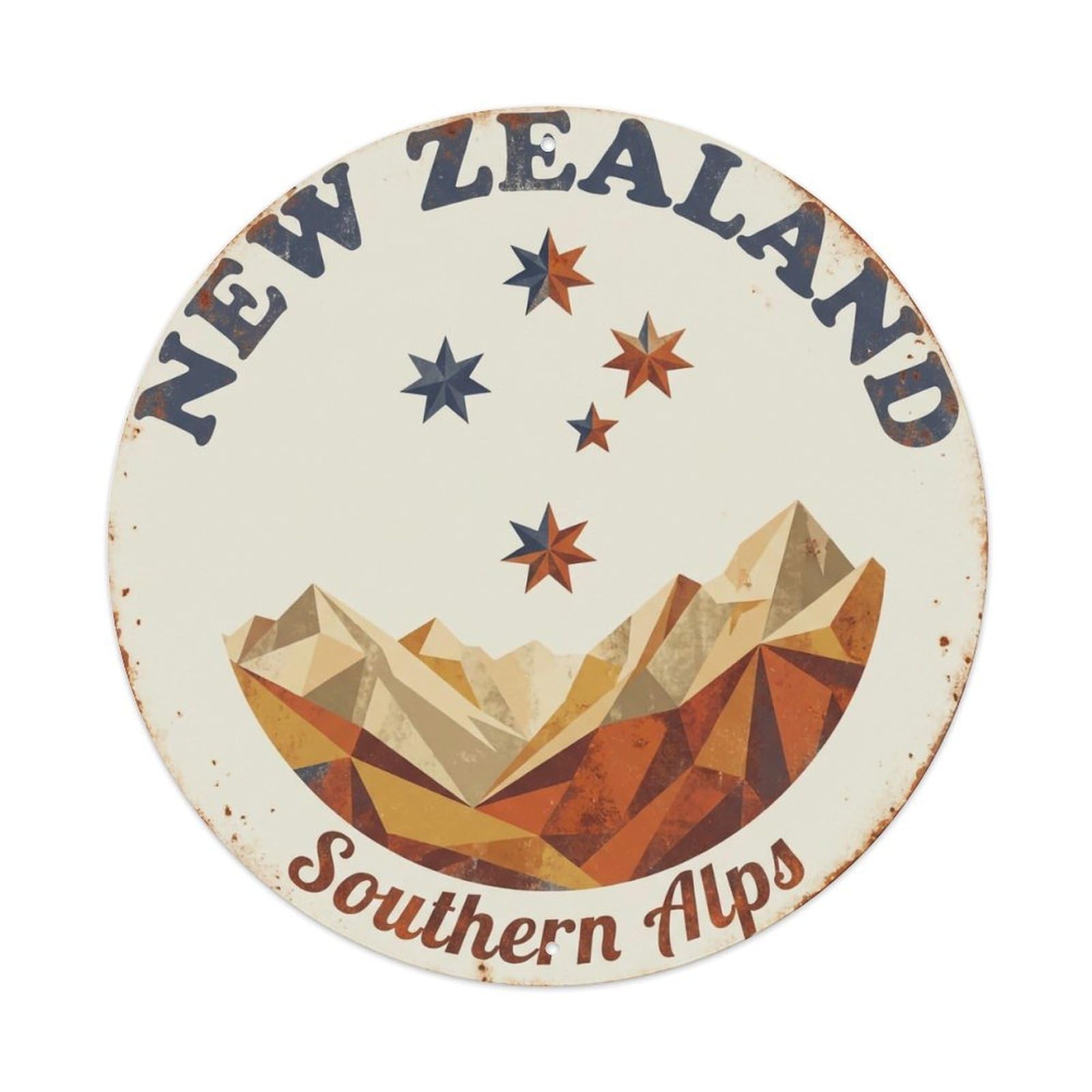 Vintage Travel New Zealand Magnificence Vintage Metal Tin Sign Plaque Wall Decor for Cafe, Club Bar, Office, Garden Metal Poster 8x8Inch