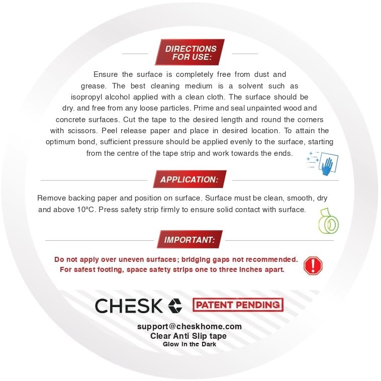 Miniatura 6 de Chesk Cinta de agarre transparente antideslizante para peldaños de escaleras, impermeable, para exterioresinteriores, 2 pulgadas x 30 pies, agarre