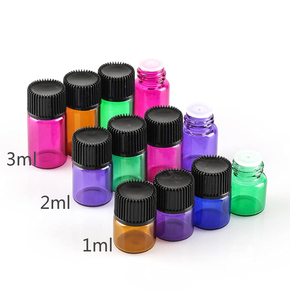 12 Mini Flaconi In Vetro Da 1 Ml Con Roll-on - Ricaricabili Per Oli Essenziali, Profumi E Campioni - Tappo Oro