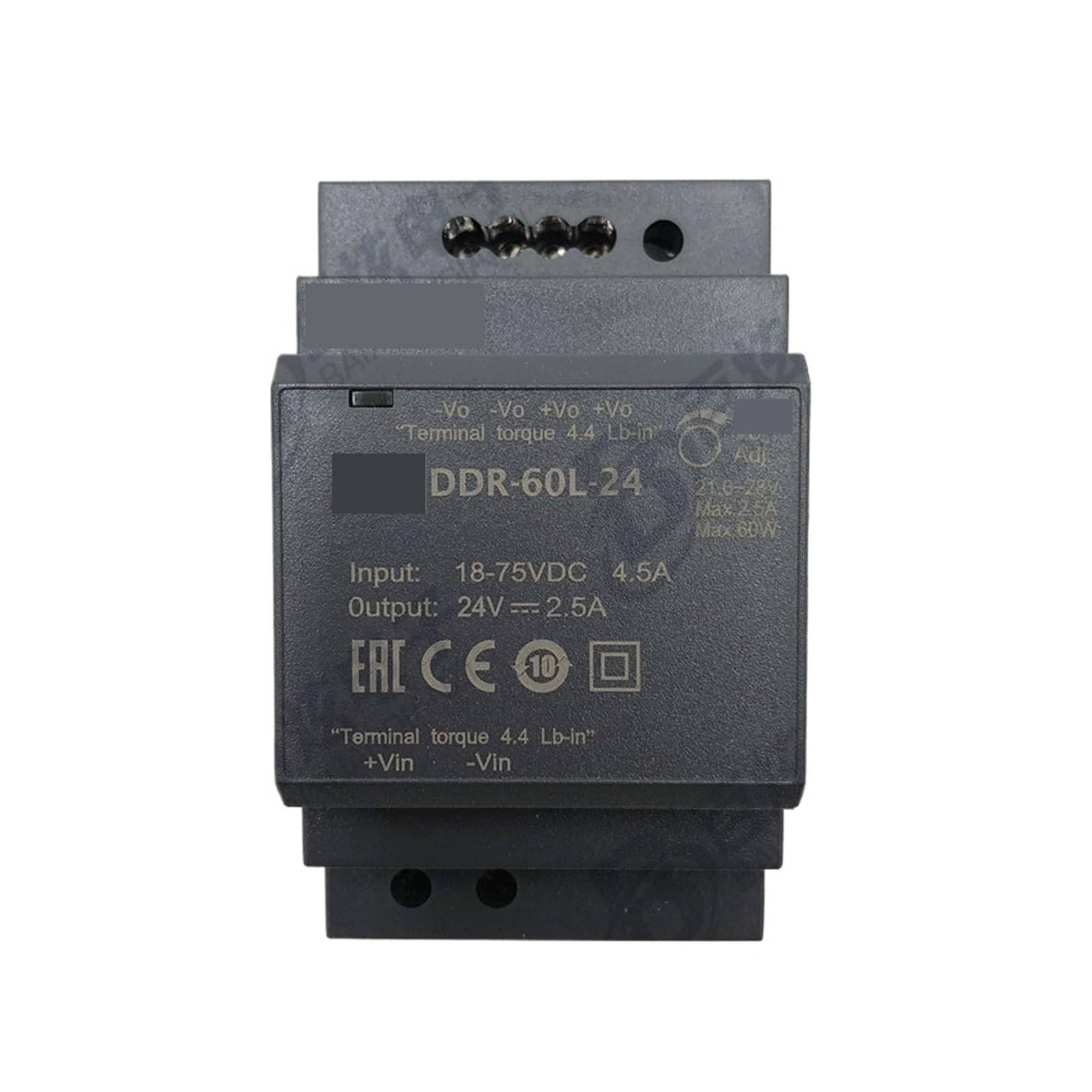Alimentation CC/CC de type Rail DDR-60L-24 à découpage stabilisé 60W 2,5A
