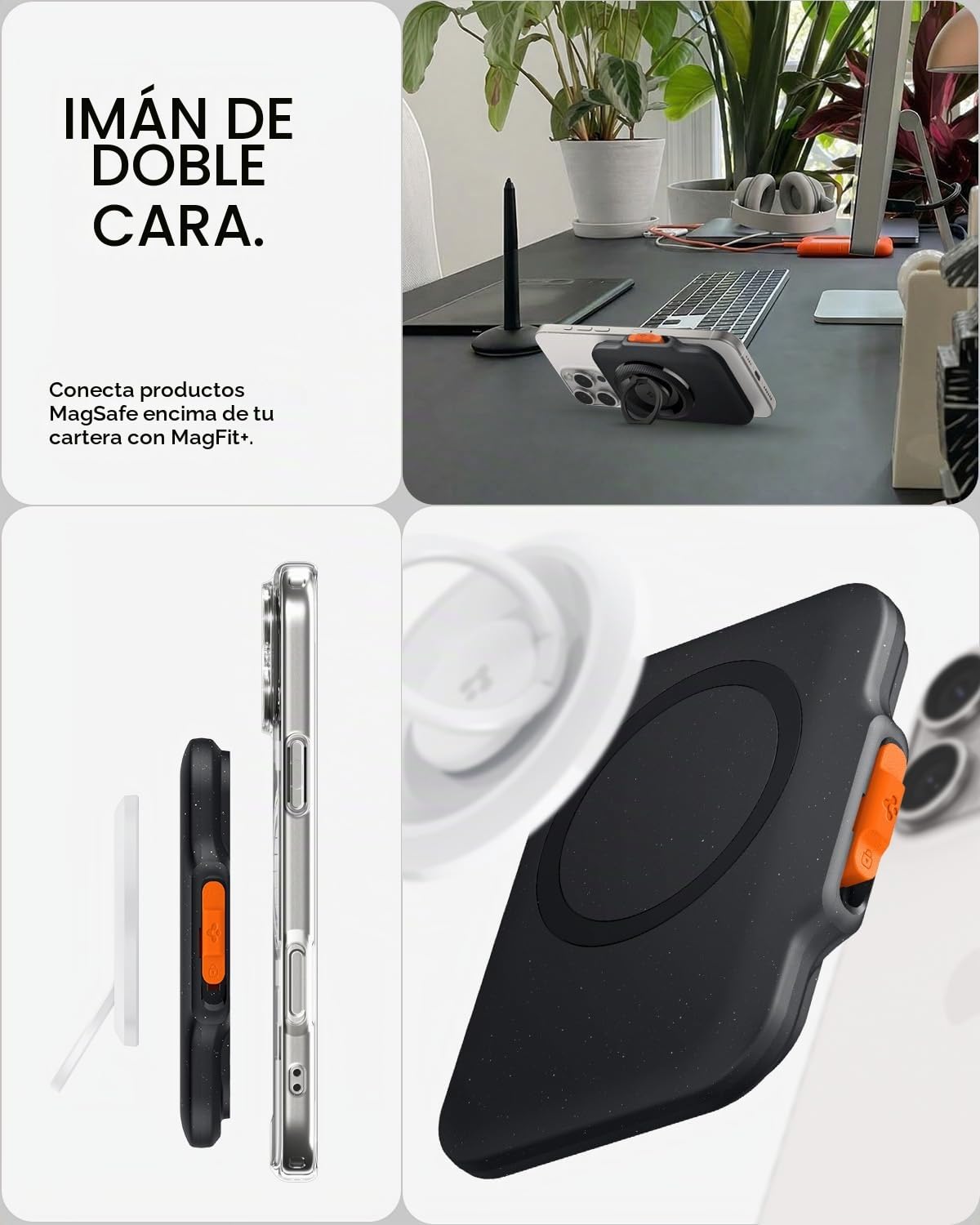 Spigen Cartera Magsafe TinTap MagFit+ Tarjetero Magnético con Sistema de Bloqueo Compatible con iPhone 17/16/15/14/13/12 Magsafe Wallet