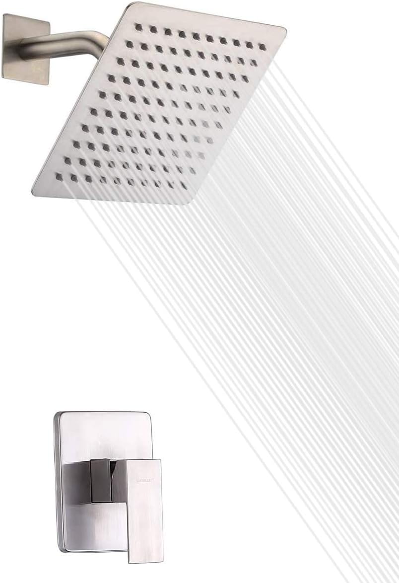 SUMERAIN Shower Faucet Brushed Nickel, Solid Brass Roughin Valve