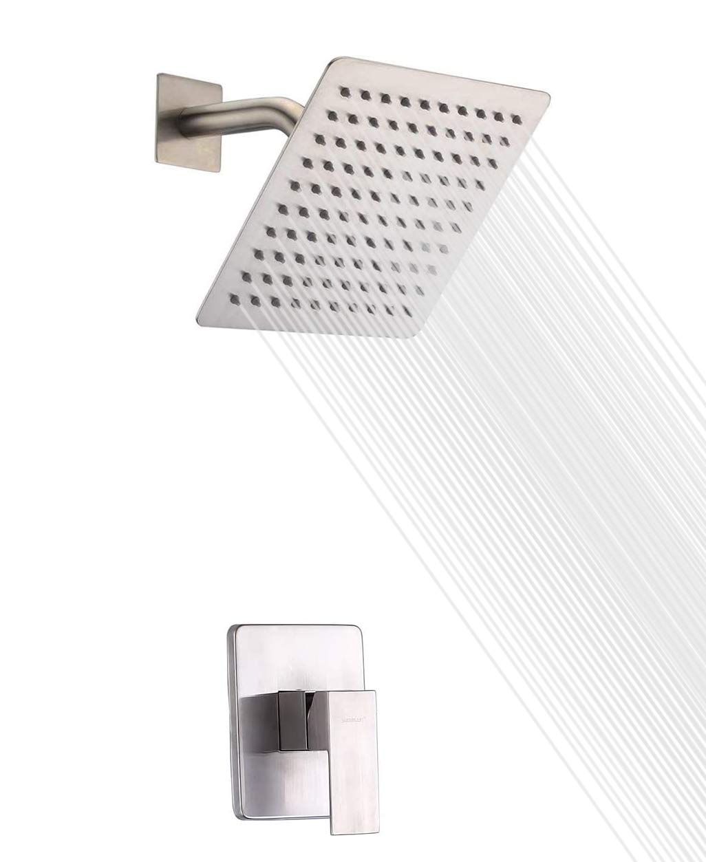 SUMERAIN Shower Faucet Brushed Nickel, Solid Brass Rough-in Valve Included