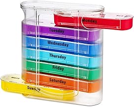 SWGG Caixa De Medicação,Caixa de medicamentos Caixa de medicamentos Organizador de pílulas Caixa de pílulas Caixa de pílulas Lembrete de medicamentos Recipiente portátil de viagem