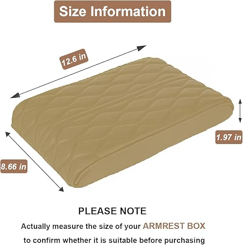 Miniatura 4 de Funda para consola central de automóvil, cojín de espuma viscoelástica para reposabrazos de automóvil, almohadilla marrón para reposabrazos de