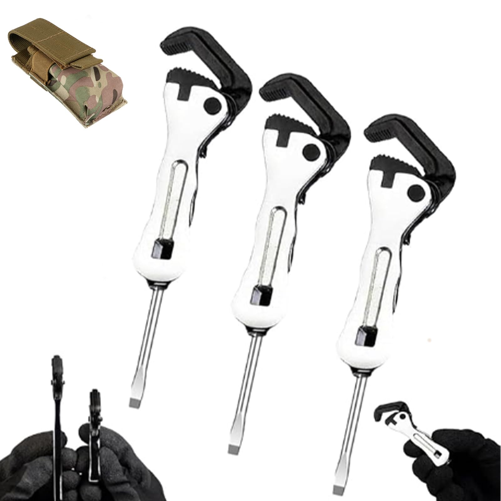 CHUNLIGOUJI Portable Multifunctional Micro Self Adjusting Wrench, The Micro Stubby Wrench, The Micro Stubby, The Micro Stubby 2 in 1 Wrench Tool, 2 in 1 Wrench Tool for Tight Spaces (3pcs)