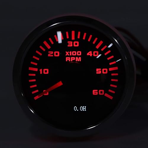 Miniatura 5 de KIMISS - Tacómetro automático, 2.047 in2 pulgadas, 6000 RPM, tacómetro LCD para barco, motocicleta, velocímetro, impermeable, para maquinaria de