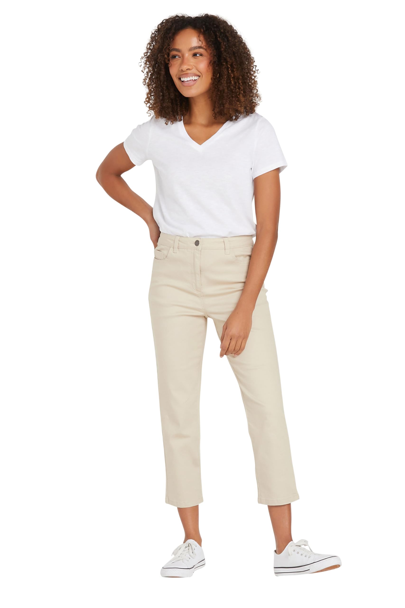 M&Co Women's Light Stone Cropped Denim Jeans In | : Size 18