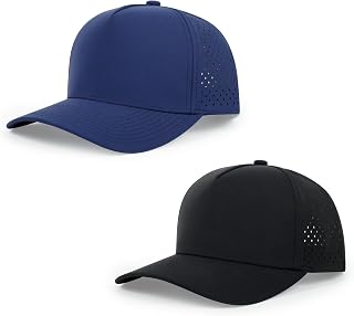Quick Dry Baseball Cap Waterproof Snapback Trucker Golf Hat for Men Women | 5 Panel Mesh Sun and Rain Protection Performance Hat,Laser Cut,Running Hat,Adjustable Fit Curved Brim Golf Ball Cap Outdoor