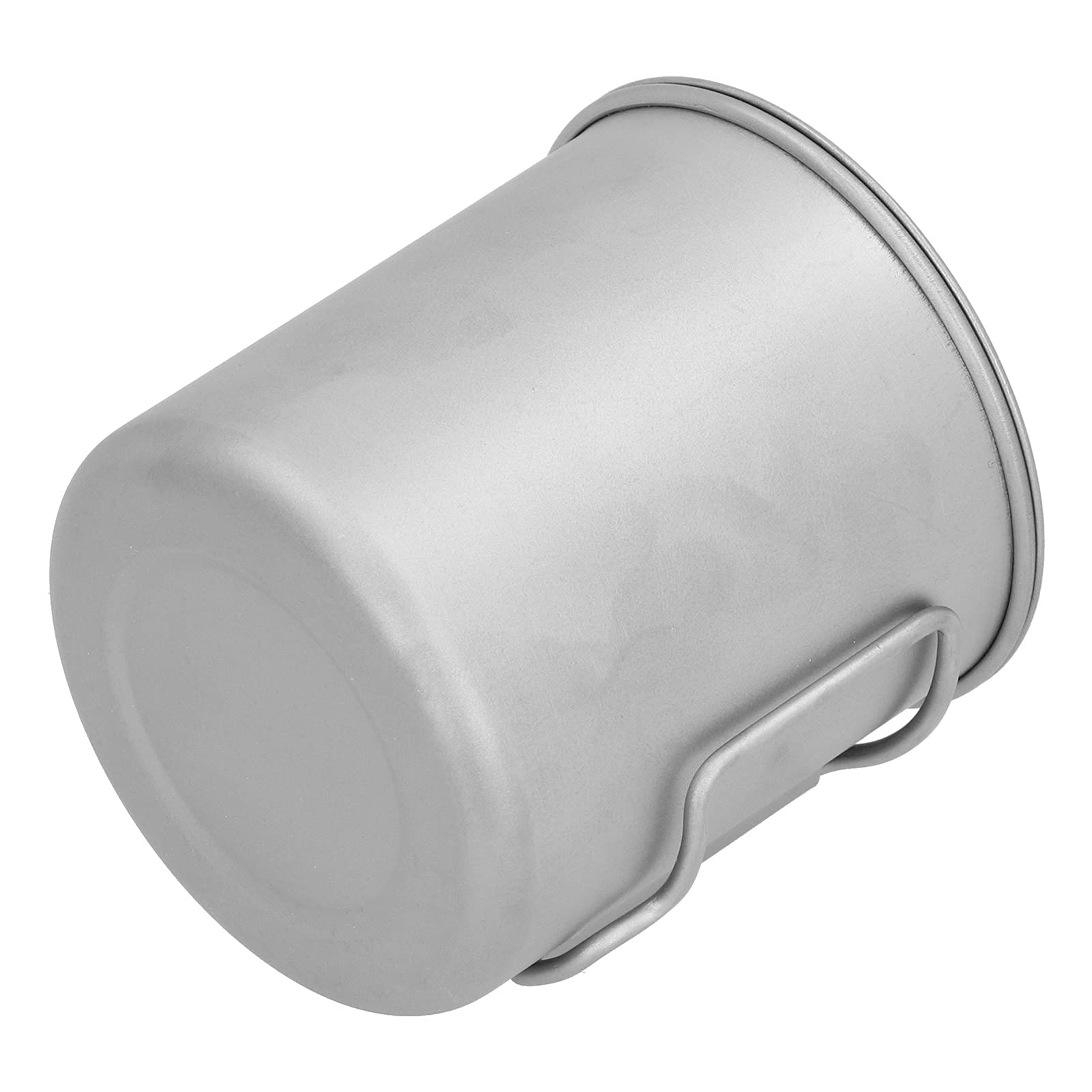 Changor Tasse de Camping en Titane avec Poignée Pliable, Design Compact et Léger pour les Activités de Plein Air, 1 X Tasse, 1 X Couvercle (750 ml)