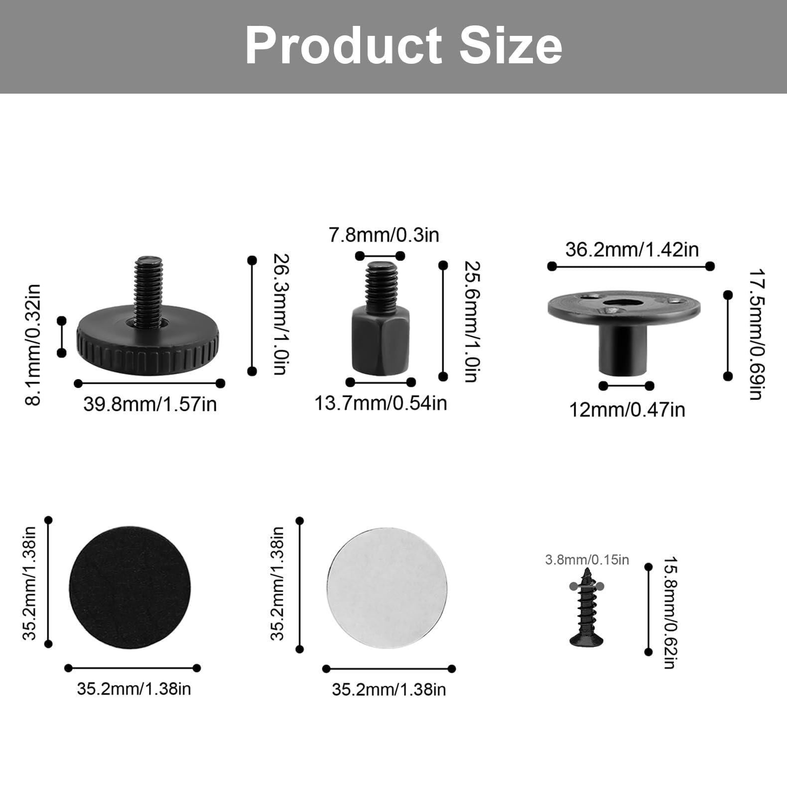 HERKINDNESS Adjustable Furniture Legs 27-64 mm, 4 Pieces Black Adjustable Foot, Adjustable Cabinet Legs Adjustable - Image 2